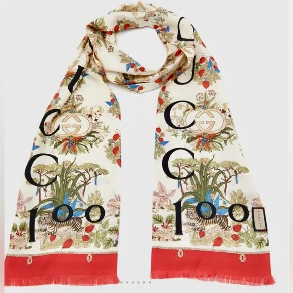 GUCCI 100 Year Limited Edition Silk Scarf Full inclusion Collector’s Piece - Picture 10 of 14